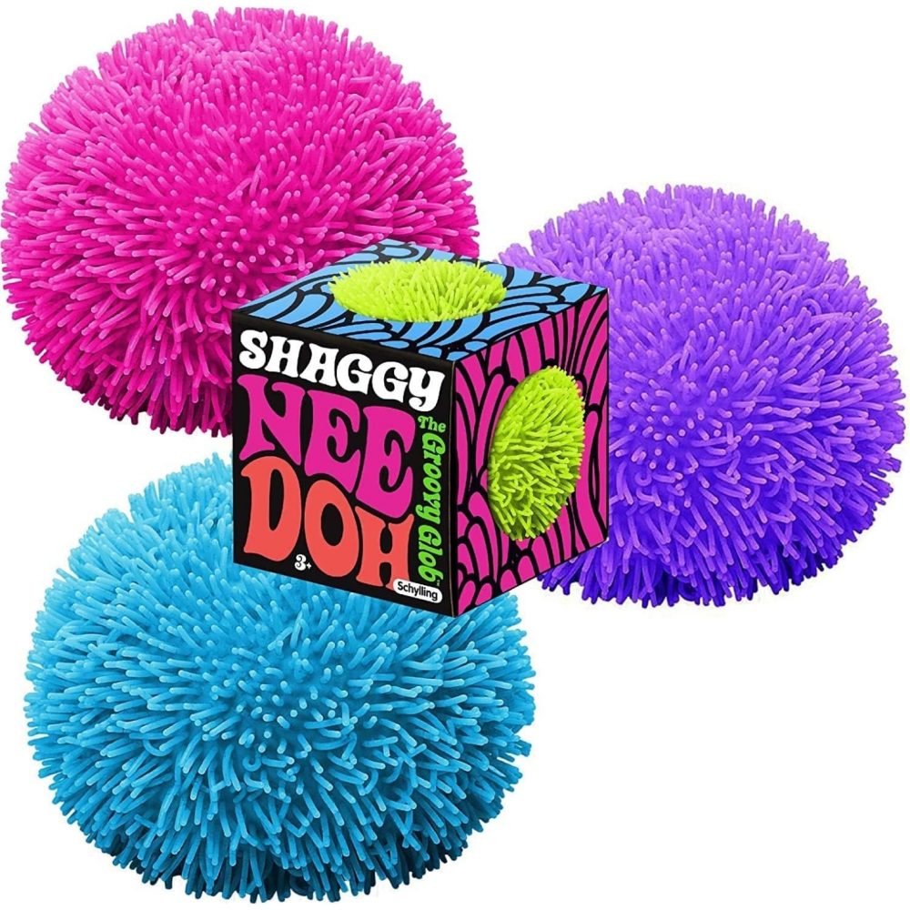 NeeDoh Shaggy Ball Neon Squishy 3 Pack